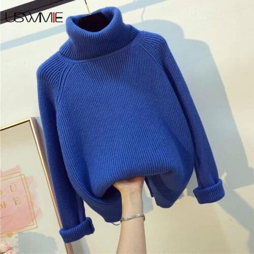 Free Shipping Winter Turtleneck Sweater Women Lazy Style Candy Color Knitting Bottoming Loose Comfort Female Pullover