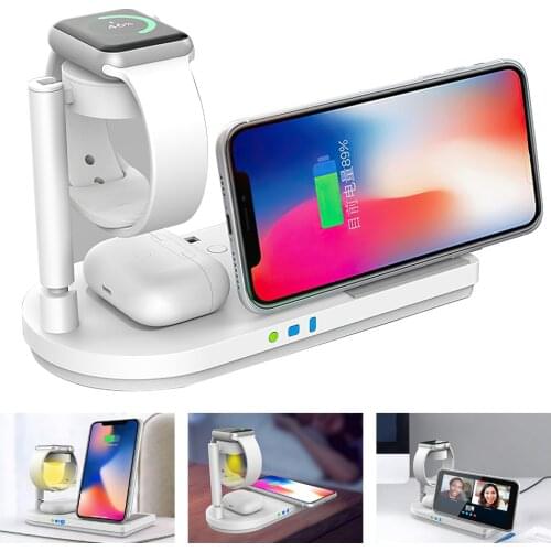 3 in 1 Wireless Charger Magnetic 15W Fast Charging Station F5 with Safty Protection Compatible for Apple Sumsung Watch Earphones