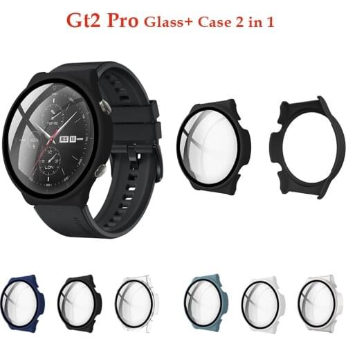 Tempered Glass Case for Huawei Gt2 Pro/Porsche Case with Tempered Film Full Cover Bumper Plated Shell for Huawei Gt2 Pro Porsche