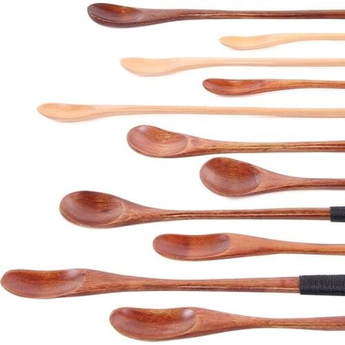 Wooden Spoon Chinese Lacquer Tableware Wood Soup Spoon Brown Spoon Drink Soup Coffee Milk honey stirring dessert spoons cucharas