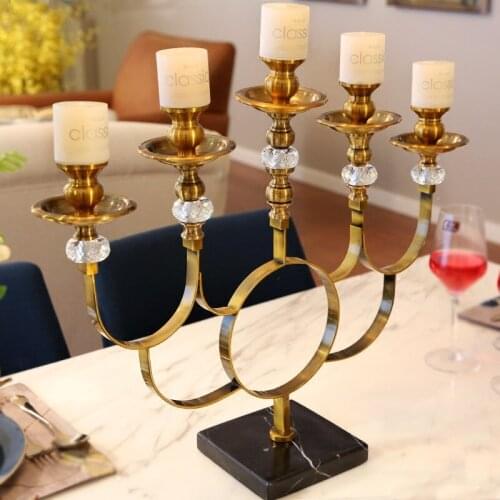 European Neo-classical Home Model Room Alloy Candlestick Decoration Villa Living Room Restaurant Porch Decoration Decoration
