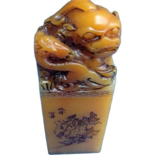China shoushan stone old Hand carved beast seal Shoushan stone crafts Collection