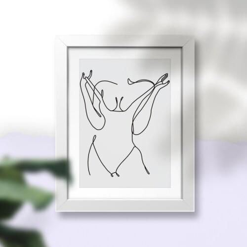 Canvas Painting Nordic Minimalist Line Art Posters Prints Sexy Girl Body Naked Line Wall Art Pictures For Living Room Home Decor
