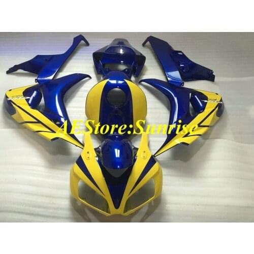 Motorcycle Fairing kit for HONDA CBR1000RR 06 07 CBR 1000RR 2006 2007 CBR1000 ABS Yellow blue Fairings set+gifts HG18
