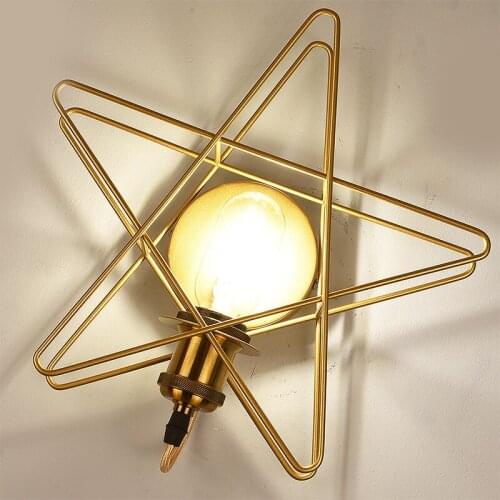 Nordic creative living room wall lamp simple macarons aisle bedroom bedside lamp modern TV background wall star lights