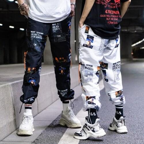 Summer Joggers Hip Hip Pant Star Print Men Harajuku Sweatpant Streetwear Fashion Casual Track Pants Sweat Trousers White HH192