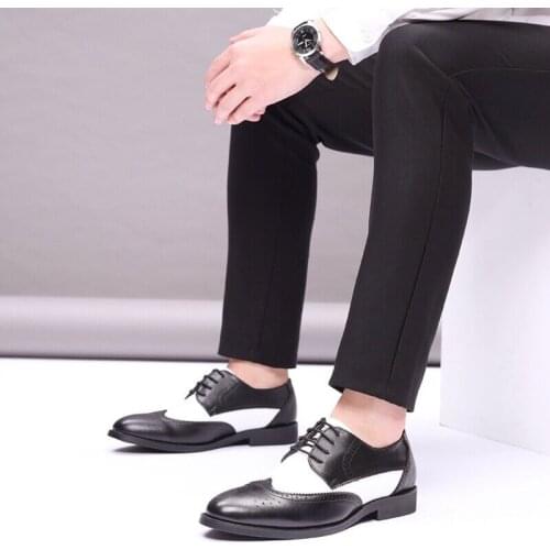 Brogues Carved Mens Formal Shoes Genuine Leather Dress Shoes Men 2019 Trending Homecoming Gentleman Wedding Brown Oxford Shoes