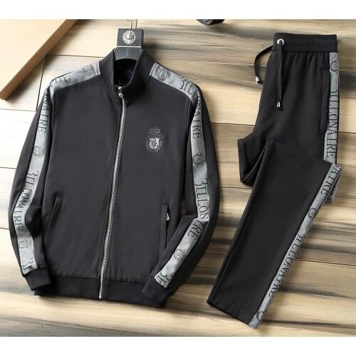 BILLIONAIRE Sportswear winter Cardigan set men 2021 new fashion Casual zipper cotton high quality black embroidery M-3XL