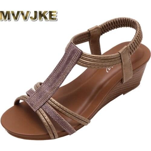 MVVJKE2021 Summer New Style Rome Thick Bottom Casual All-match Fashion Trend Sponge Cake with Thin Slope Heel Ladies Sandals
