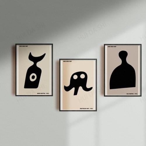 Jean Hans Arp Set of Three Prints, Minimal Print Set, Boho Poster Set, Bauhaus Wall Art
