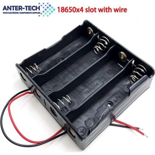 New 18650 Power Bank Cases 4X 18650 Battery Holder Storage Box Case 4 Slot Batteries Container With Wire Lead Pin battery box