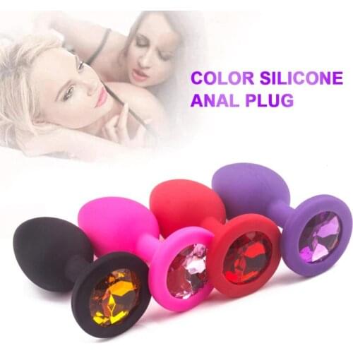 OLO Diamond Colorful Butt Plug Silica Gel Anal Plug Adult Anal Trainer For Couples Flirt Products Unisex