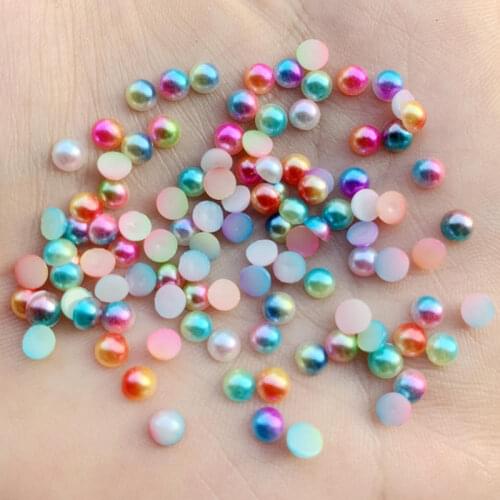 Wholesale 4000pcs 4mm Colorful Round Semicircle Acrylic&ABS Bead Loose Spacer Beads For Jewelry Making DIY Crafts HB17