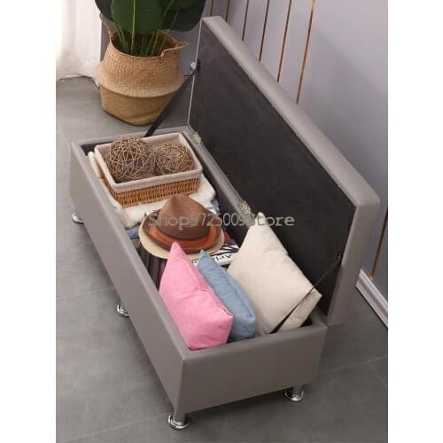 Clothing Store Rectangular Sofa Shoe Changing Stool Bed End Multi Function Storage Stool Changing Room Fitting Room Stool Leathe