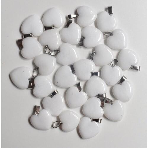 Wholesale 50pcs/lot 2020ew fashion high quality natural stone love heart pendants charms for jewelry making 20mm free shipping