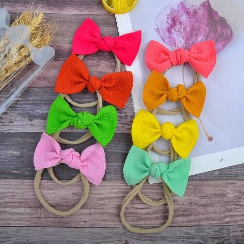 20 Pcs/lot Baby Headband Cute Bowknot Girls Head Bands Turban Newborn Solid Elastic Hair Bands Headbands Kid Hair Accessories