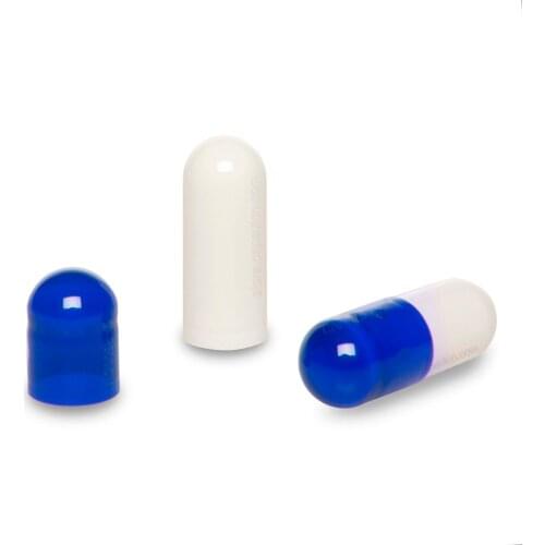 10,000pcs/pack) Clear Blue&White 0# Empty Gelatin Capsule,Medicine Capsule,Separated or Joined capsule