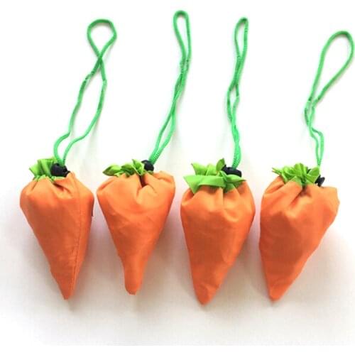 Vegetable Carrot shape Foldable Reusable Shopping Bag Folding Tote Pouch Recycle Storage Handbags Large-capacity Grocery Bags