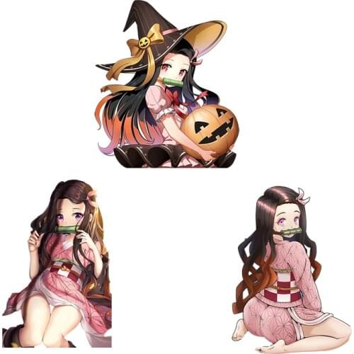 Three Ratels C507 NEZUKO KAMADO Peeking Anime Car Sticker Vinyl PVC Decal for Girls Room Wall Laptop Waredrob