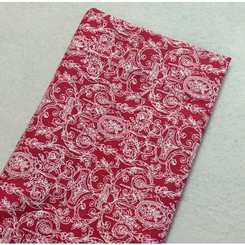 Traditional Africa Red White Flower Leaf Printed Cotton Fabric 50x105cm Floral Fabric Patchwork for Cloth Dress Party Home Decor