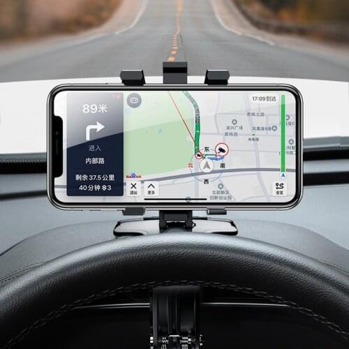 Universal Dashboard Car Phone Holder Easy Clip Mount Stand GPS Display Bracket Car Front Support Stand for iPhone Samsung Xiaomi