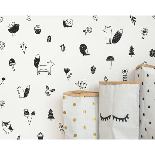 Tribal Forest Animal Vinyl Wall Stickers Waterproof Wall Decals For Babys Room Wallpaper Kids Room Wall Decal Sticker Murals