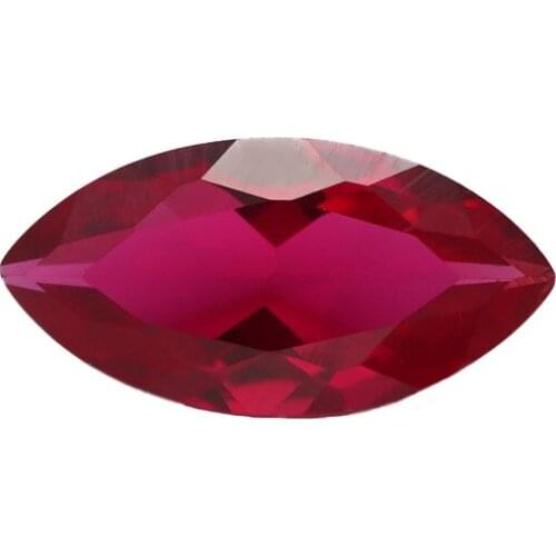 Factory Price Size 1.5x3mm~10x20mm Maquise Cut 5# Red Rubys Synthetic Corundum Gems stone For Gems