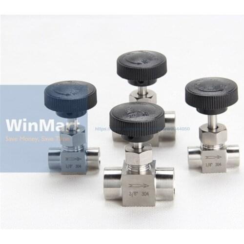 1PC 1/8" 304 Stainless Steel Female Needle Valve Water Gas Oil Flow Control