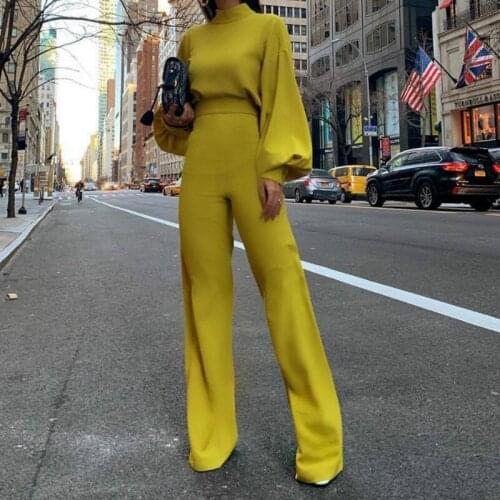 2019 Brand New Women Fashion Jumpsuit Stand Collar Long Sleeve Long Pants Overalls Hollow Out Back Stylish Female Rompers
