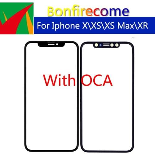 10pcs\lot For iphone-X/ XS/XS Max /XR Touch Screen Panel Front lcd Outer Glass With OCA Tape Touch Panel