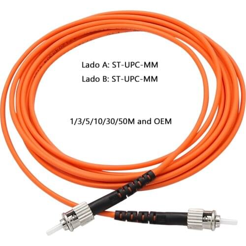 10PCS/Pack ST/UPC-ST/UPC Muliti mode MM Simplex Fiber Optical Jumper Fiber Optic Patch Cord 1m/3m/5m/10m/30m/50m