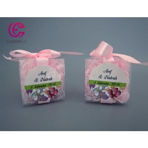 100pcs/lot Personalized transparent cubic box in customized custom favor box CFB002