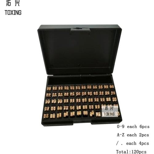 Freeshipping 2*3*15mm type hot stamping letters for DY-8 Manual coding machine hot stamping letters for 241B coding machine