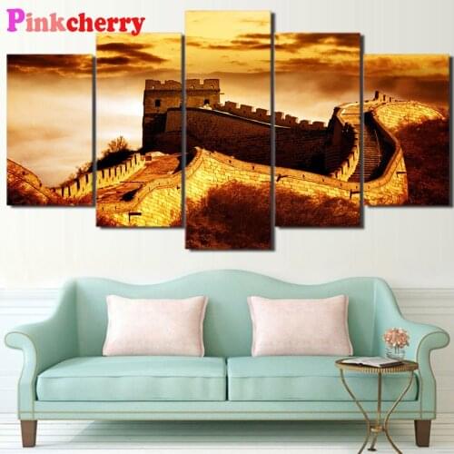 5 d diy Diamond painting 5 Piece china great wall 3d cross stitch,diamond embroidery mosaic pattern