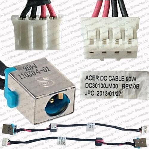 5pcs/lot 100% Genuine new 90w Laptop DC Power Jack Cable Socket connector for Acer Aspire E1-571 E1-571g series free shipping