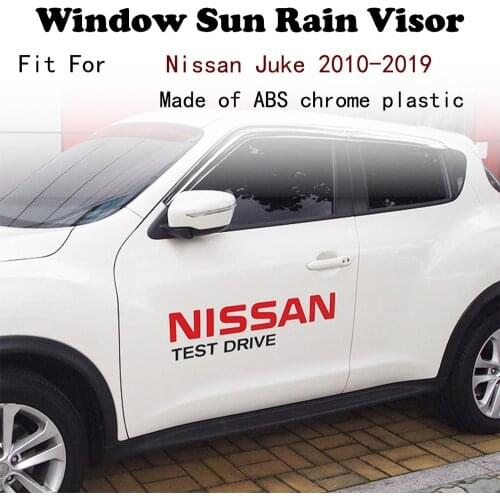 ABS Chrome plastic Window Visor Vent Shades Sun Rain Guard car accessories For Nissan Juke 2010-2019