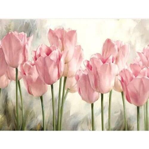 5D DIY Diamond Painting Tulip Full Square Rhinestone Kit Diamond Embroidery Flower Cross Stitch Mosaic Handmade Gift GJ764