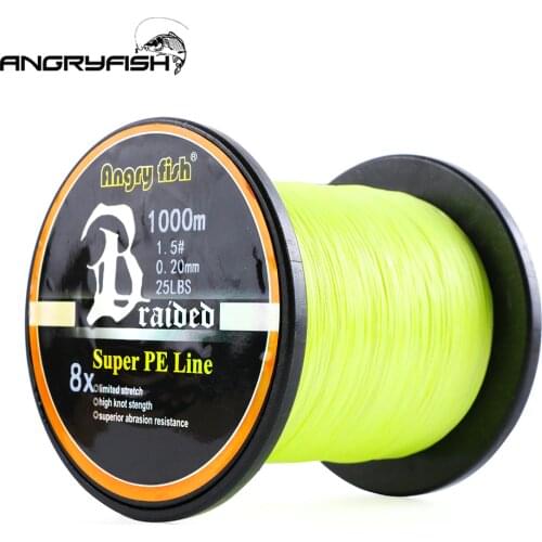 Angryfish 1000Meters 8x Braided Fishing Line 8 Colors Super PE Line Wear resistant