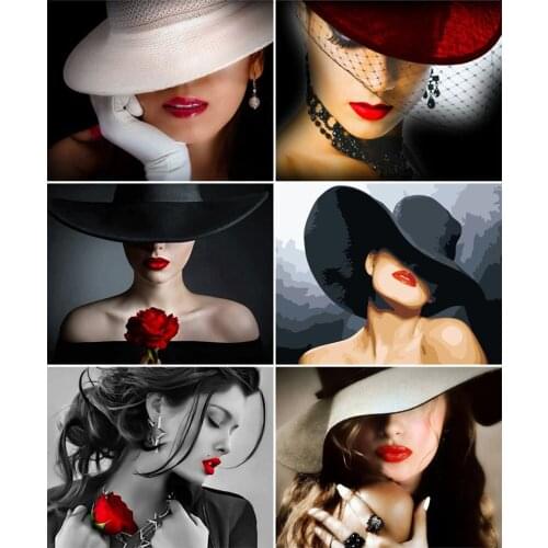 AZQSD 40x50cm Painting By Numbers Portrait Decor For Home Pictures By Numbers Woman HandPainted Coloring Draw Craft DIY Gift