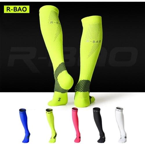 Brand Man Women Night Running Reflective Long Socks Professional Compression Stocking Anti-Slip Leg Guard for Marathon Runners