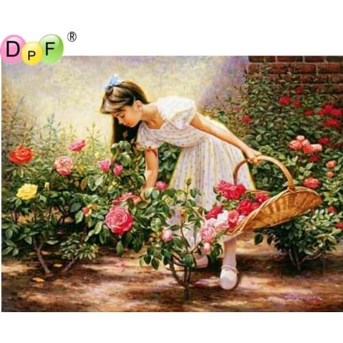 DPF Diamond embroidery scenery full drill cross stitch crystal square diamond sets unfinish decorative diy diamond painting Girl