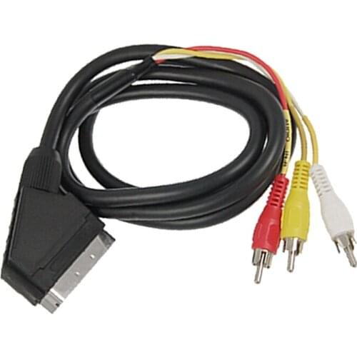 Hot 1.5m Scart to RCA Triple 3 x Phono Cable Composite o Video Lead