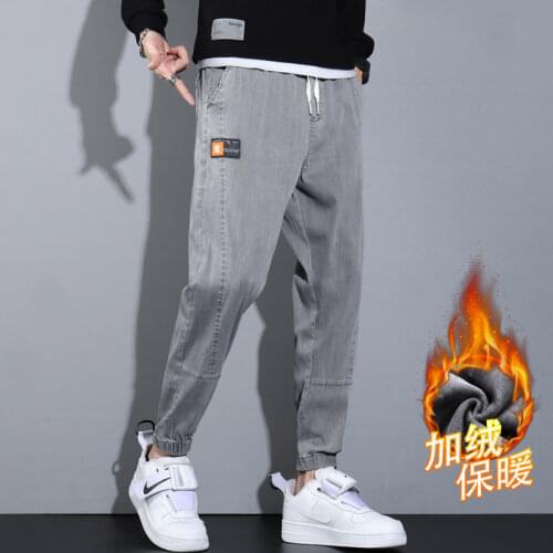 Мужские утепленные джинсы 蒙豹 China At AliExpress