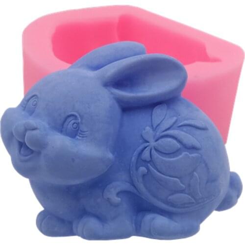 Rabbit Design Soap Mold Mousse Cake Chocolate Jelly 3D Molds Decorating Resin Craft Wax Gypsum Silicone Mold