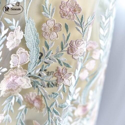 Multicolor Foliage Embroidery Lace Fabric Wedding Dress Hand-decorated Diy Material Fashion Accessories RS672