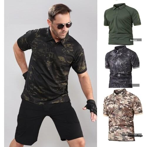 Fashion Python pattern military Tactical quick-drying T-shirt outdoor UV combat game lapel collar camo tshirt Tops Free Ship 5XL