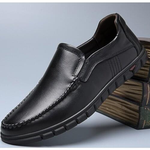 Genuine Leather Men Shoes Luxury High Quality Casual Slip on Formal Loafers Men Moccasins Black Hollow Out Male Driving Flats