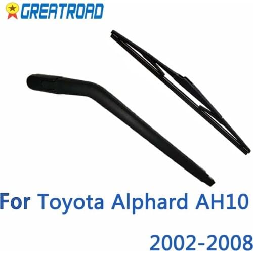 Wiper 16" Rear Wiper Blade & Arm Set Kit For Toyota Alphard AH10 Windshield Windscreen 2002 2003 2004 2005 2006 2007 08