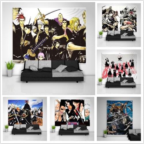 BLEACH Gotei 13 Kurosaki Ichigo Tapestry Art Wall Hanging Sofa Table Bed Cover Home Decor Dorm Gift
