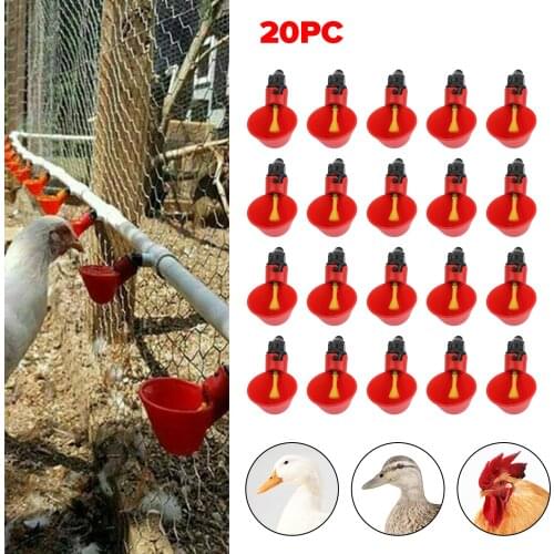 Artudatech 20Pack Poultry Water Drinking Cups Chicken Hen Plastic Automatic Drinker Quail